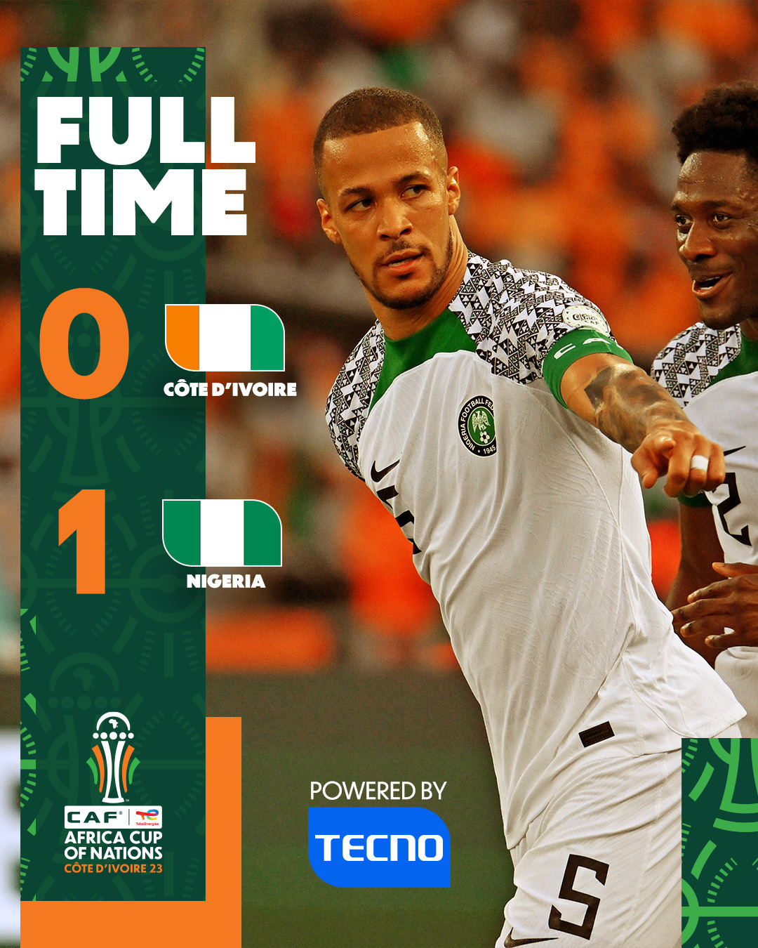 AFCON: Resilient Eagles bag narrow win over hosts, Ivory Coast
