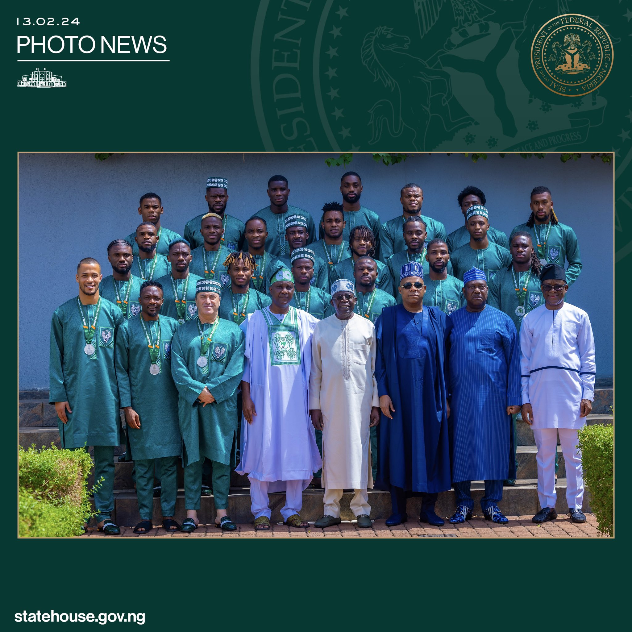 AFCON’23: President Tinubu welcomes Eagles, confers national award on team
