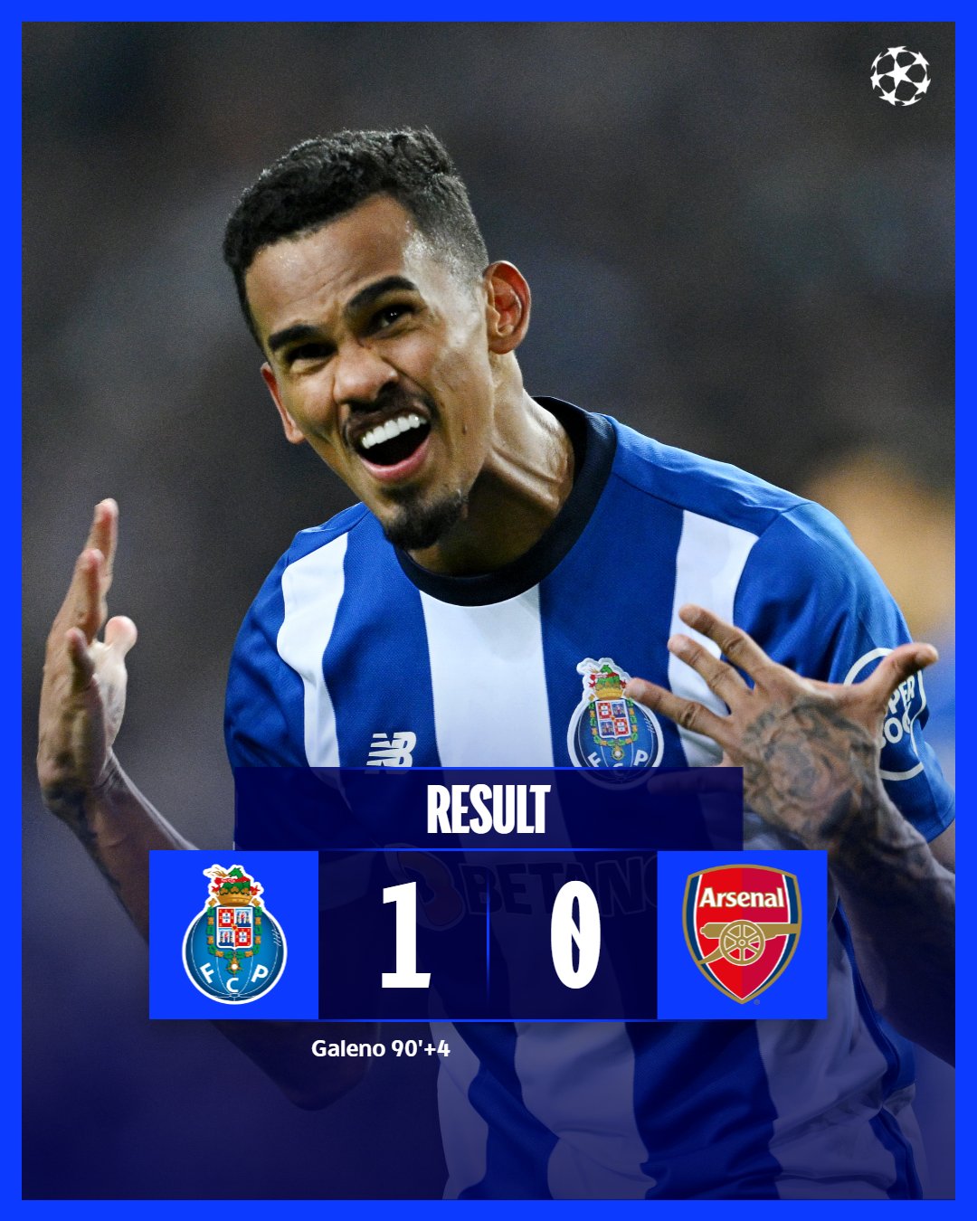 UCL: Porto edge Arsenal with stoppage time winner