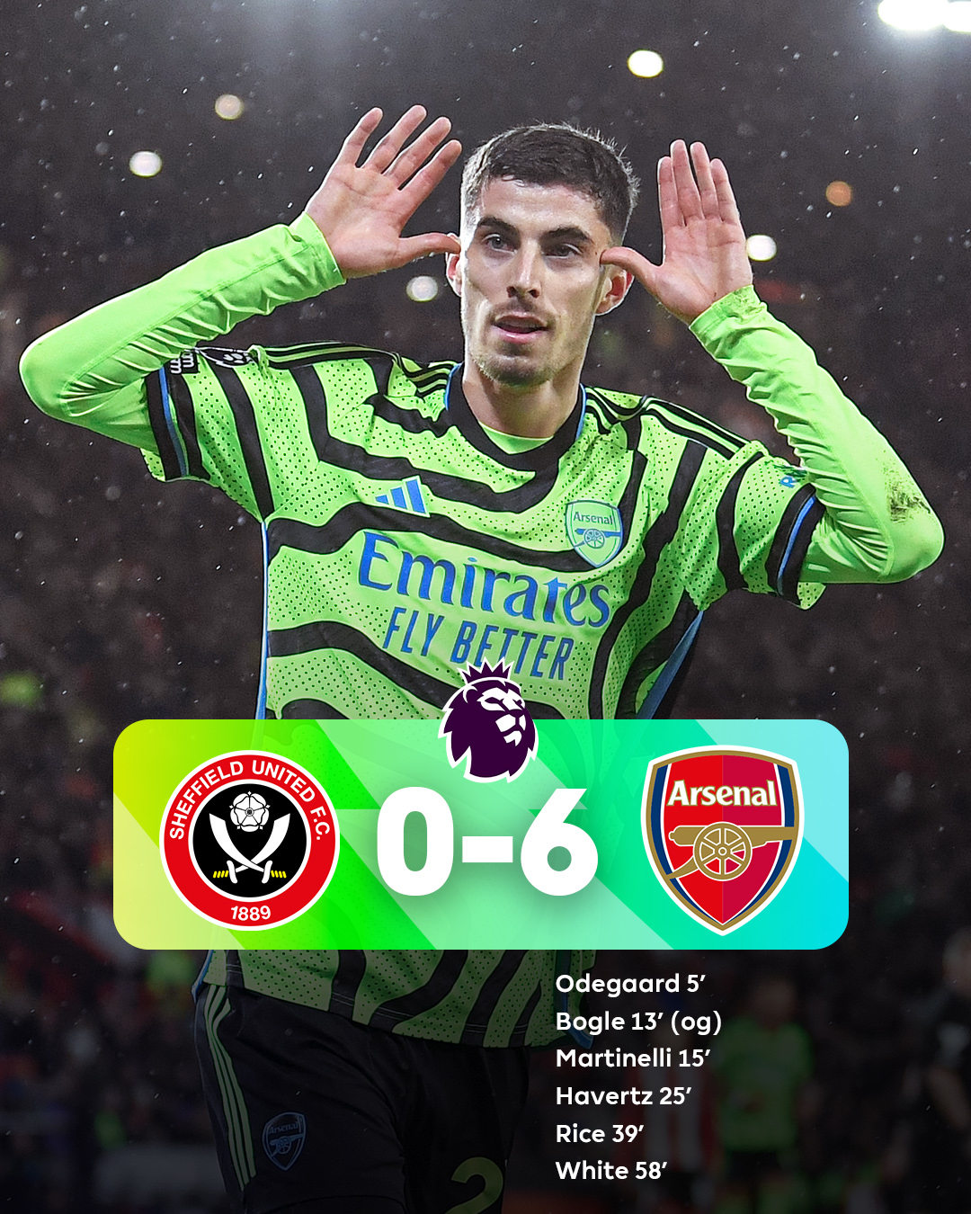 Arsenal sinks Sheffield in six-star performance