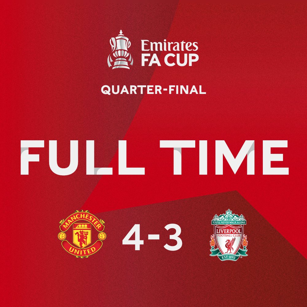 FA CUP: Man Utd sends Liverpool packing in seven-goal showpiece