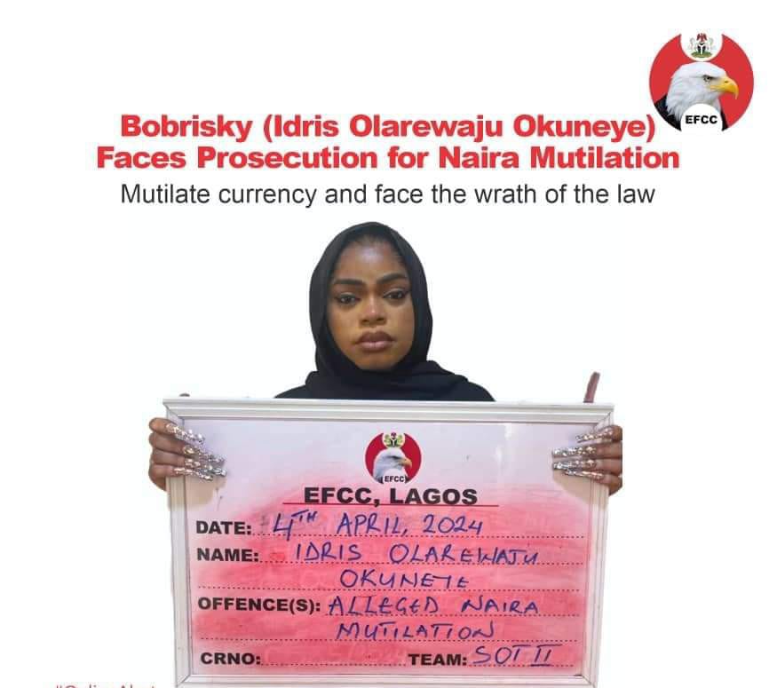 <strong>BREAKING: EFCC Arrest Crossdresser Bobrisky</strong>