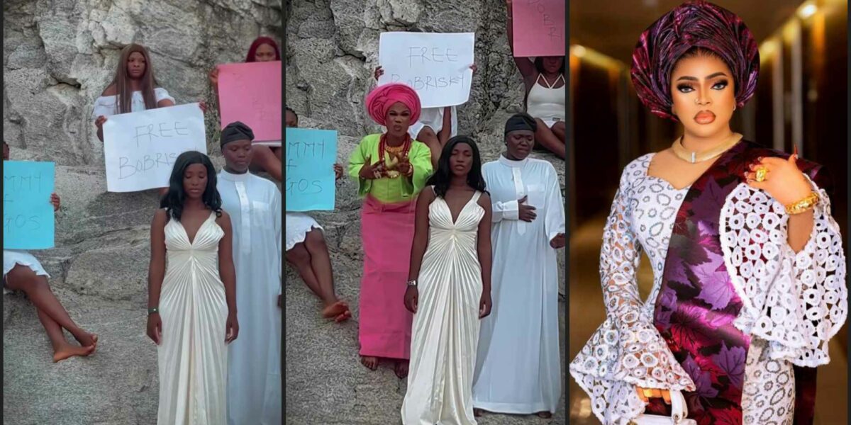 <strong>Crossdressers stage protest to demand release of Bobrisky from prison</strong>