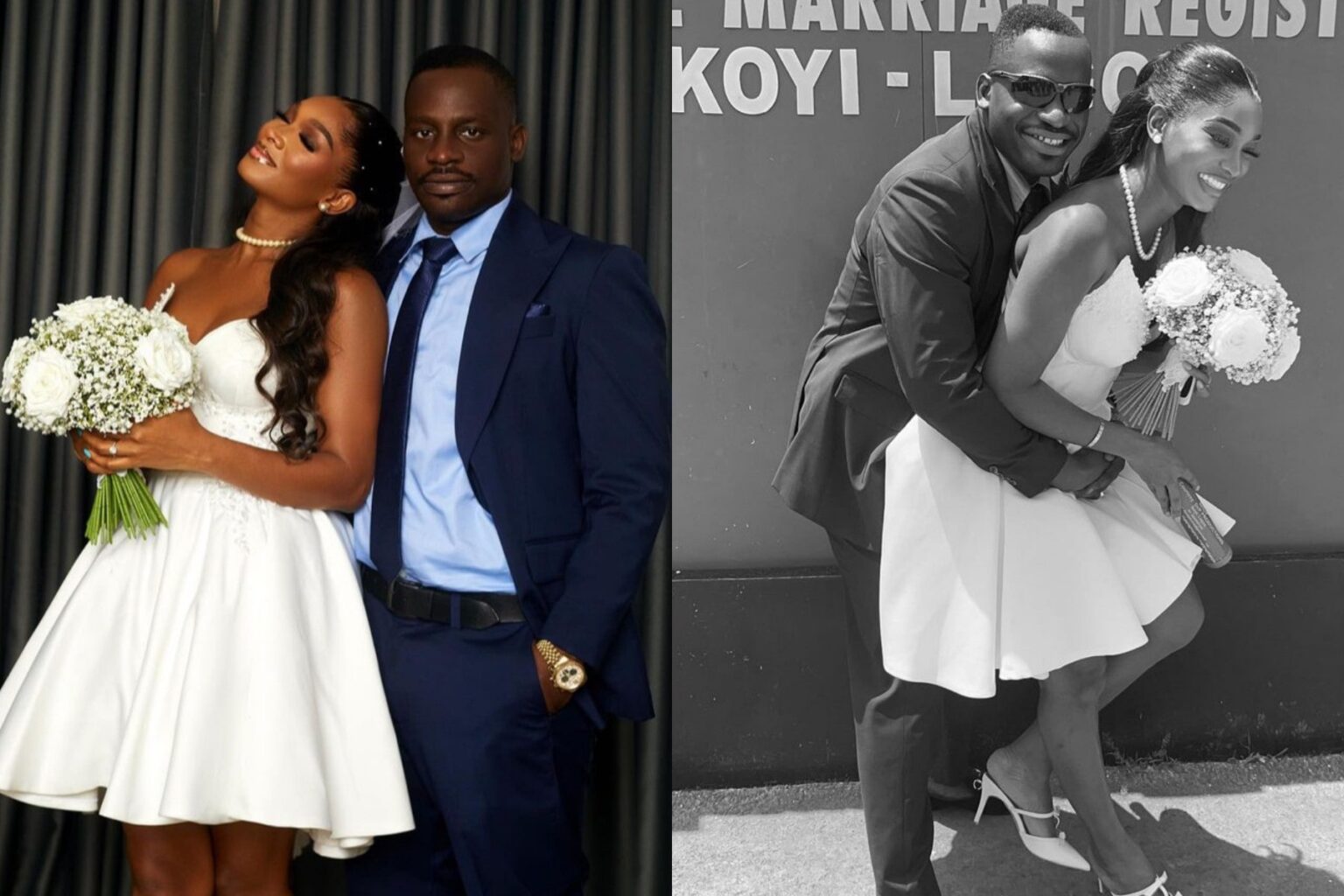 Wofai Fada confirms legal marriage to Taiwo Cole, releases picture evidence