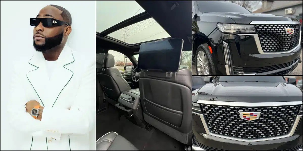 OBO at 32: Car dealer gifts Davido new Escalade car worth over N228M as birthday gift, he reacts