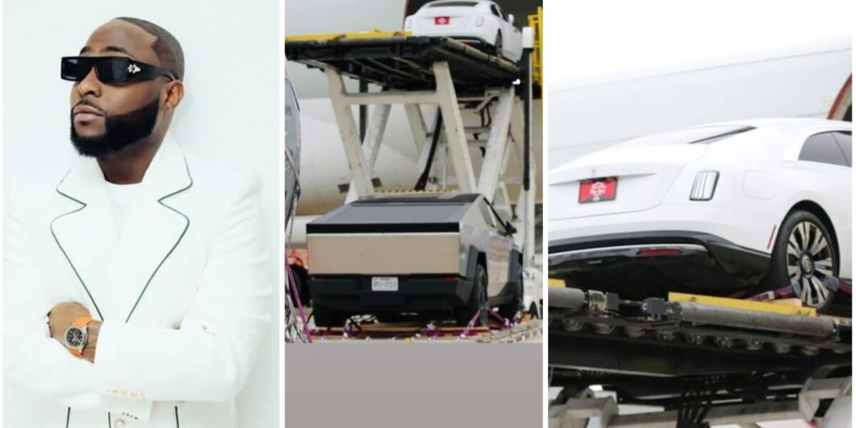 Davido ships 2024 Rolls-Royce Spectre and Tesla Cybertruck to Nigeria