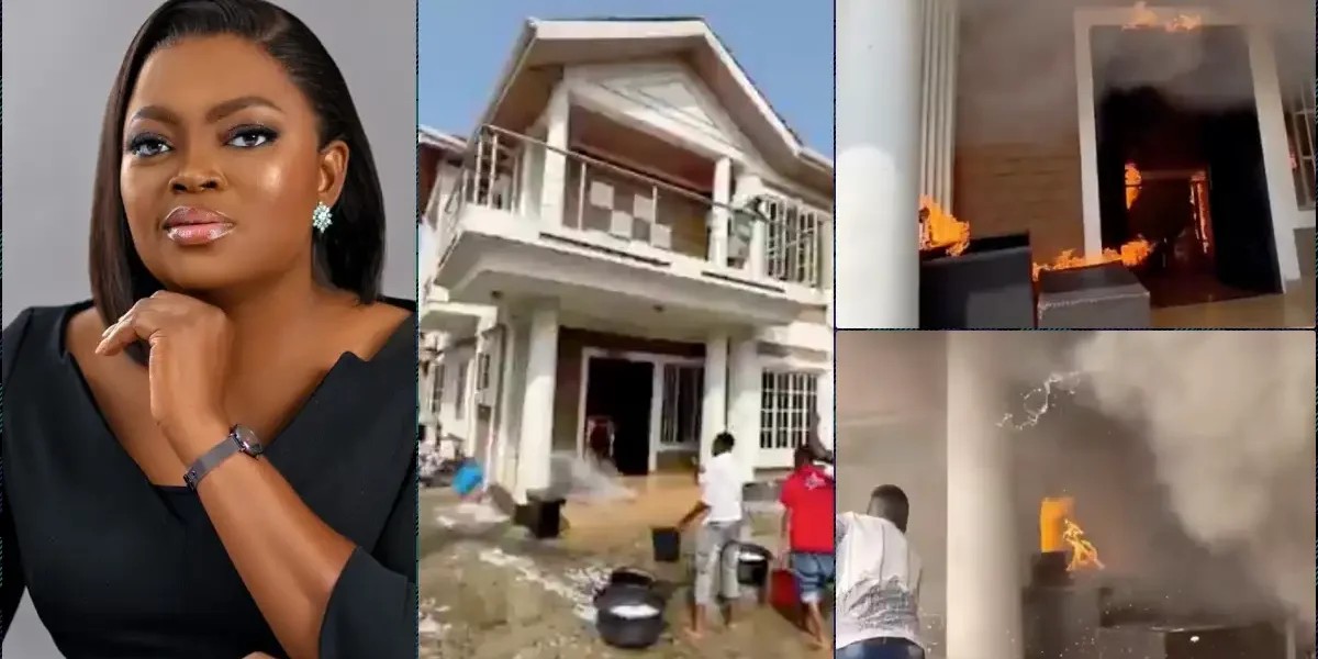 Funke Akindele’s new house catches fire during movie shoot