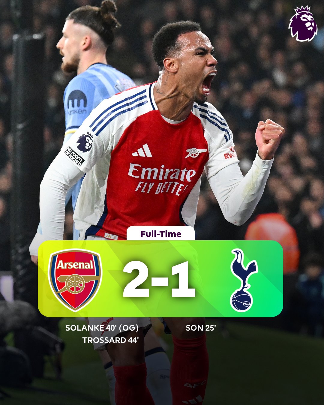 Arsenal secure comeback victory against Tottenham
