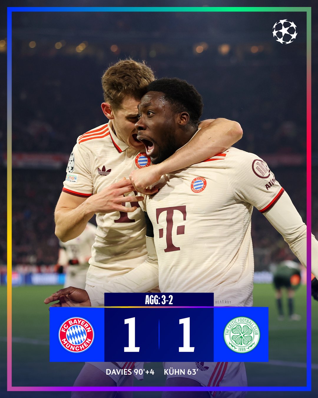 UCL: Late goal sends Bayern through to last 16, leaves Celtic shattered