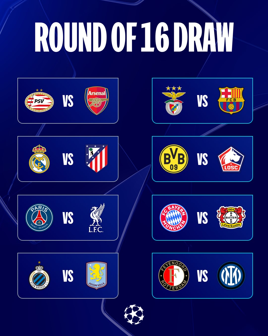 UCL Last 16: All the cracking fixtures