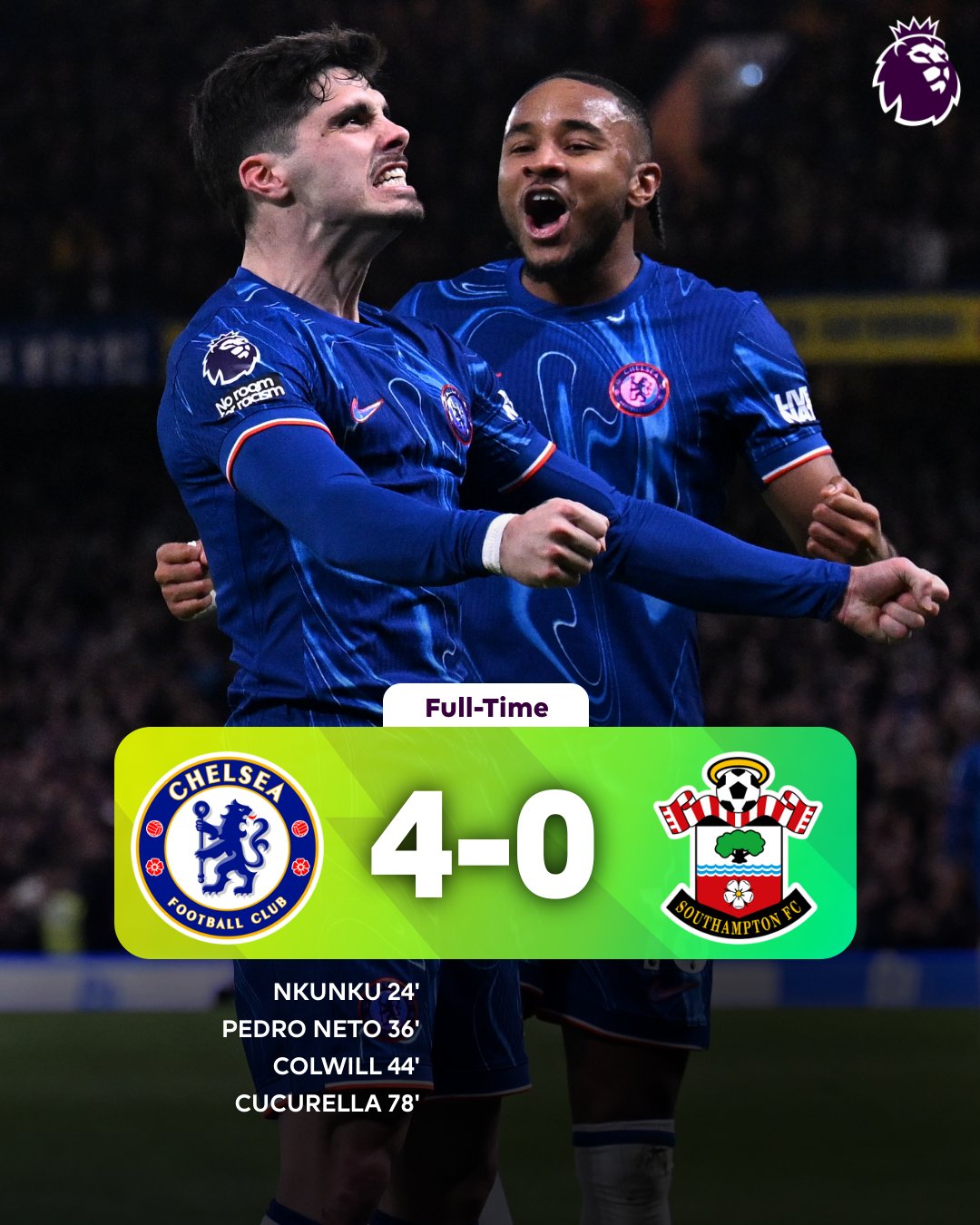 Chelsea trash Southampton, end losing run