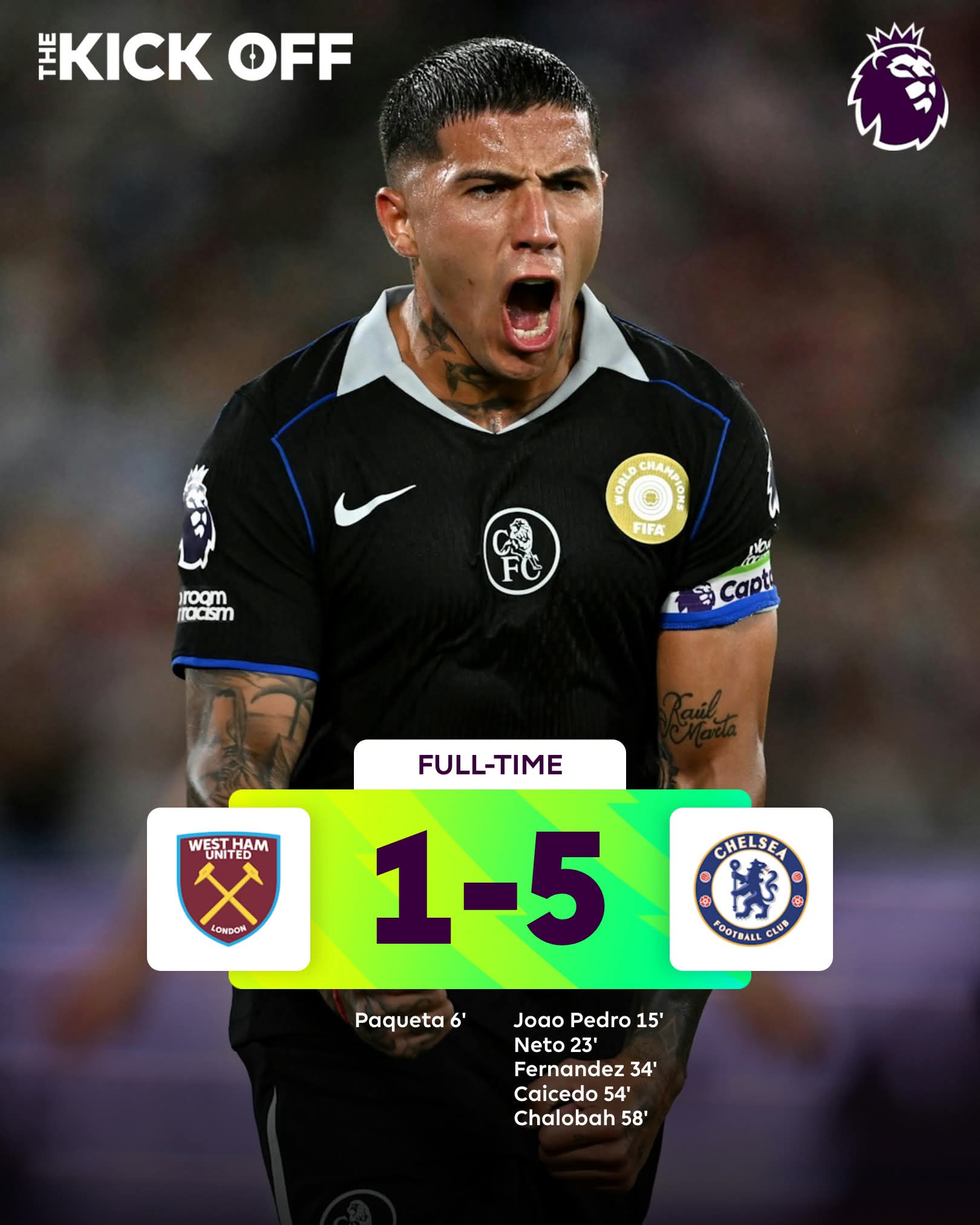 Chelsea undo West Ham in 5-1 comeback victory