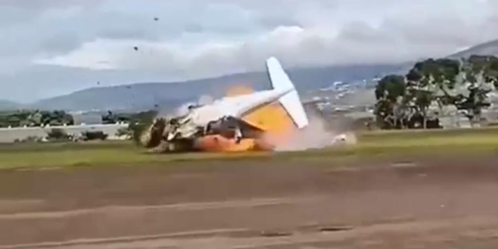 the-moment-a-plane-burst-into-flames-after-takeoff-crash,-leaving-2-dead-at-airport-(video)