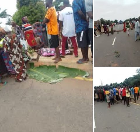 angry-protesters-block-lafia-makurdi-highway-after-gunmen-k!lled-two-youths-and-kidnapped-residents-in-nasarawa