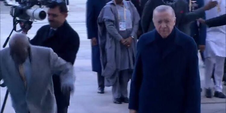Viral Moment: Tinubu Briefly Stumbles During Ceremonial Welcome in Turkey