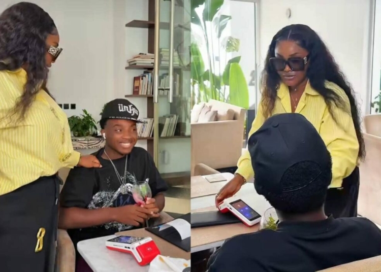 Social Media Buzzes as Mercy Aigbe Laments Son’s Casual Reaction to Expensive Dining Extravaganza