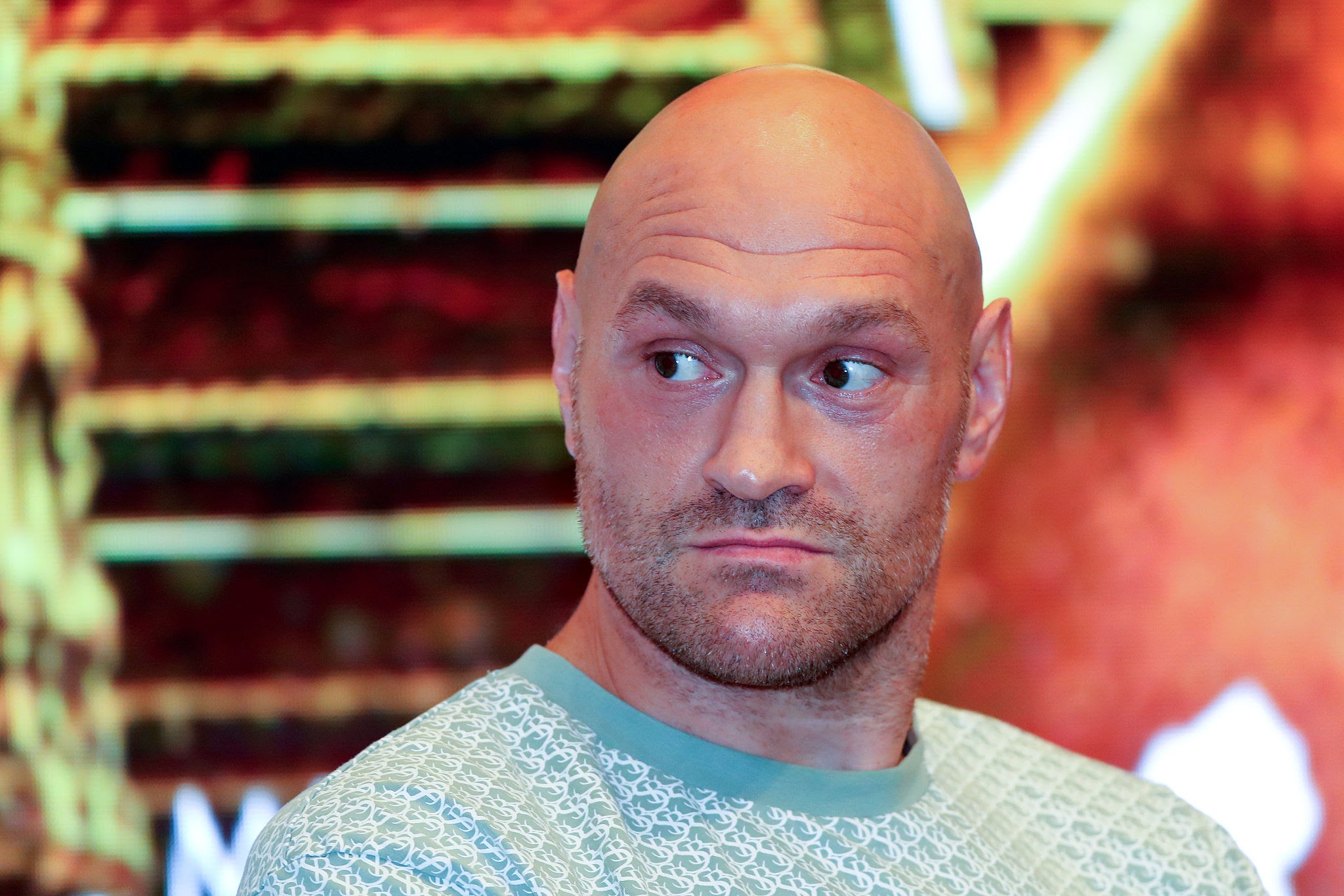 PATTAYA, THAILAND - JULY 22: Tyson Fury looks on ahead of his Heavyweight fight against Mariusz Wach during the Tyson Fury v Mariusz Wach press conference at Melia Pattaya Hotel on July 22, 2026 in Pattaya, Thailand. (Photo by Thananuwat Srirasant/Getty Images)